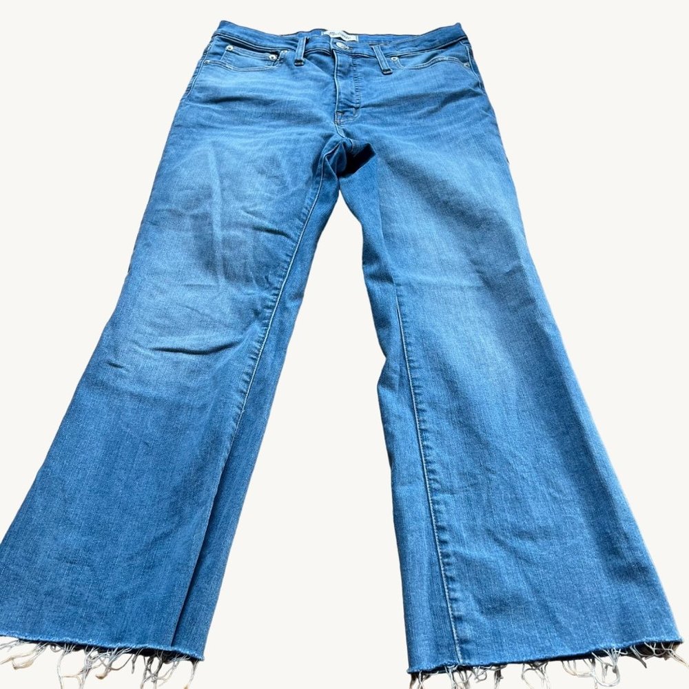 Madewell Size 30 Light Wash Distressed Hem Cali Demi-Boot Jeans
